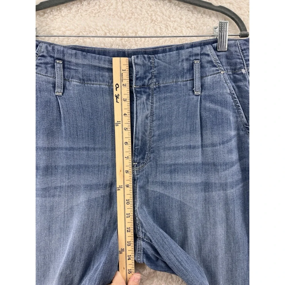 NYDJ Mona Wide Leg Jeans Women's 12 High Rise Medium Blue Denim Wash Baggy